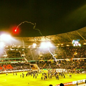 Dresdens Platzsturm nach dem Elfmeterschiessen